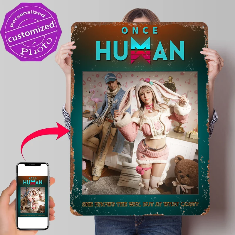 Once Human Cute Mitsuko Metallposter, individuelle Wandkunst, Retro-Vintage-Blechschilder für Heimdekoration, Schlafzimmer, Wanddekoration
