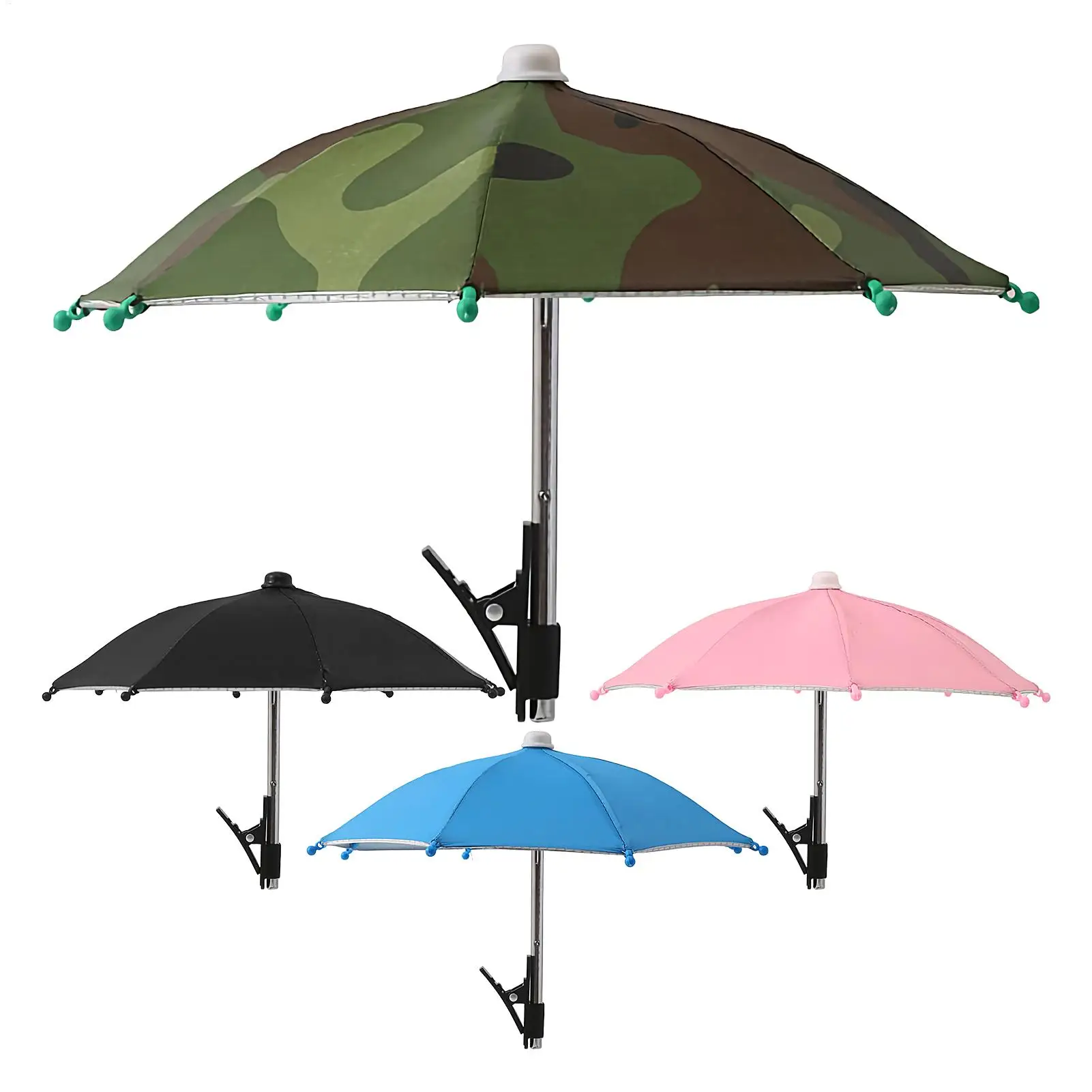Cell Phone Umbrella Holder with Clip UV-Protective Phone Sunshade Parasol Mobile Phone Anti-Reflective for Travel and Vacation