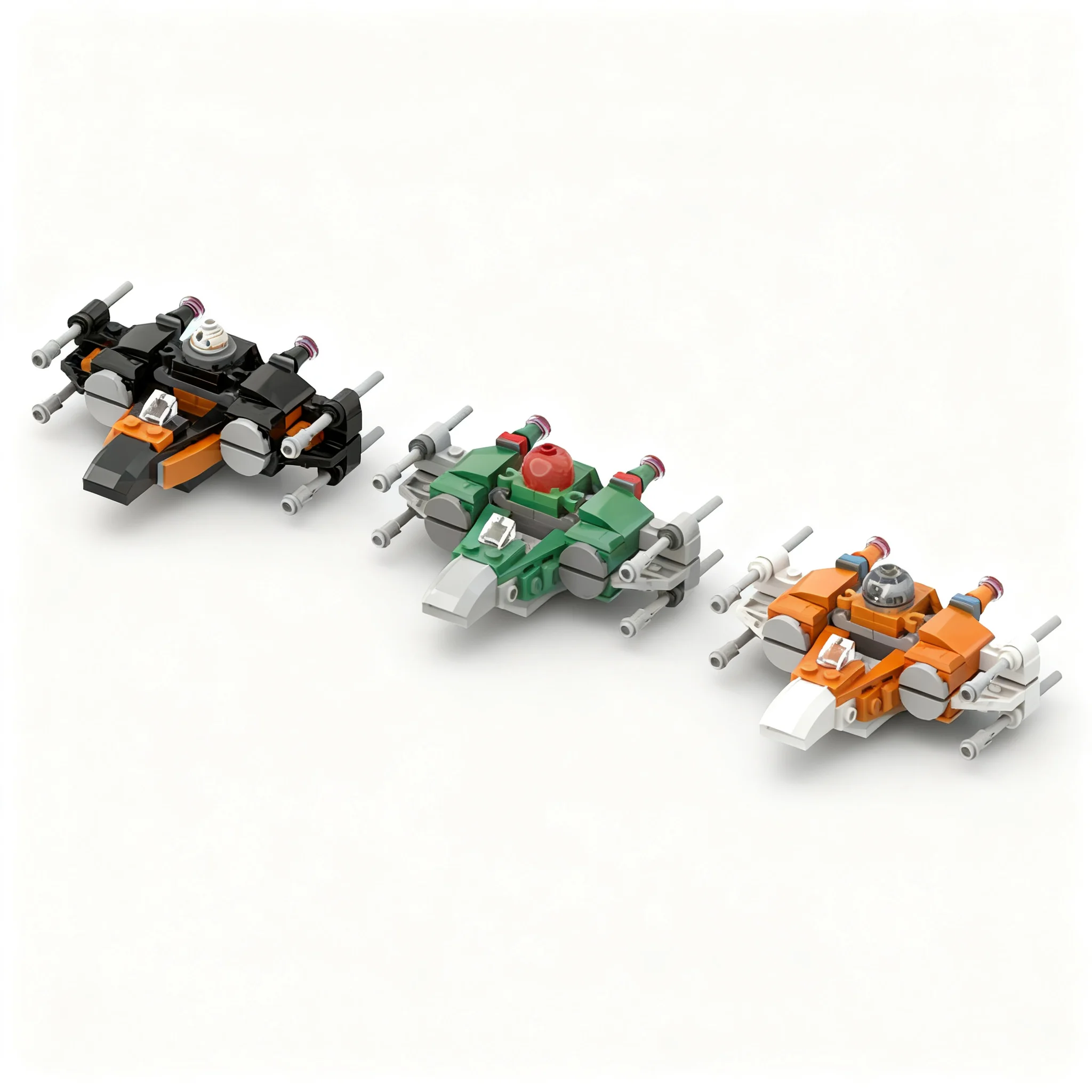 319pcs MOC Resistance T-70 Microfighters Star Battle Model Building Blocks Architecture Christmas Gift Assemble Birthday Brick