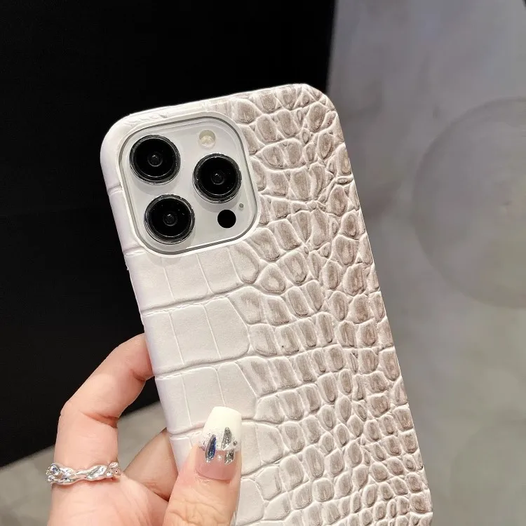 18 Pro Max Krokodilleder-Handyhülle für iPhone 18 Pro 13 14 12 15 16 17 Pro Max Hüllen Farbverlauf Harte PC Stoßfeste Schutzhülle – Detail 3
