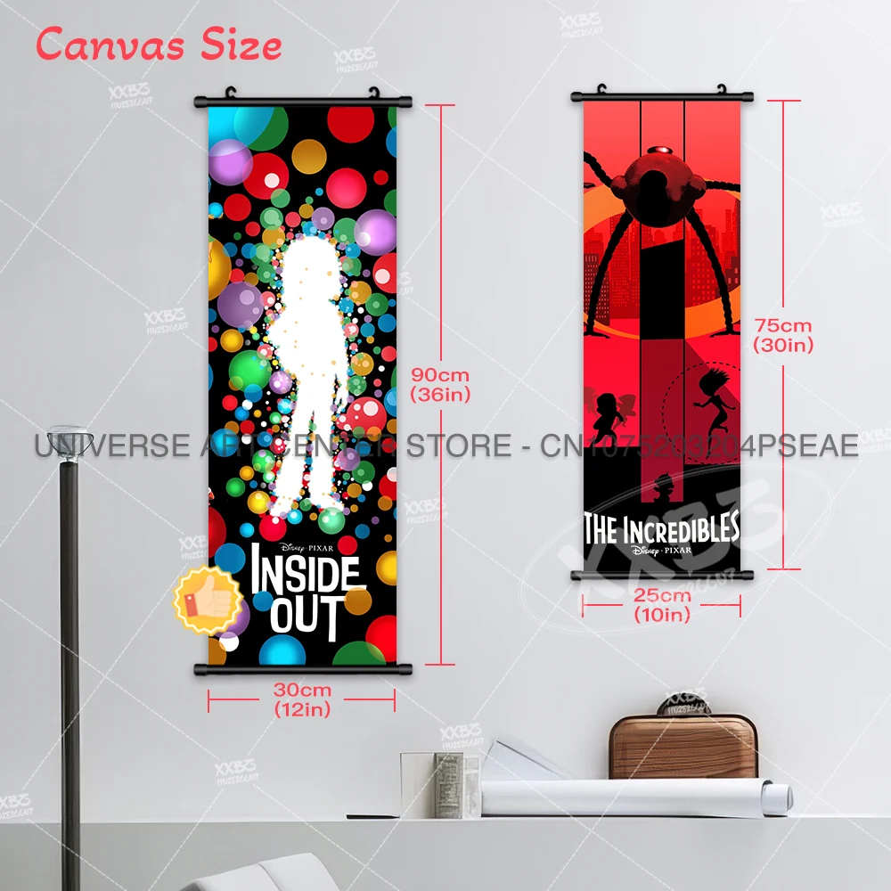 Disney Poster Toy Story Home Decor The Little Mermaid Hanging Painting Moana Wall Art The Incredibles Scrolls Picture Wallpaper