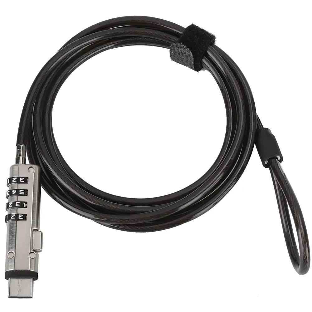 4-Digit Password  Cable Lock for Notebook & Computer Security - Anti-Theft