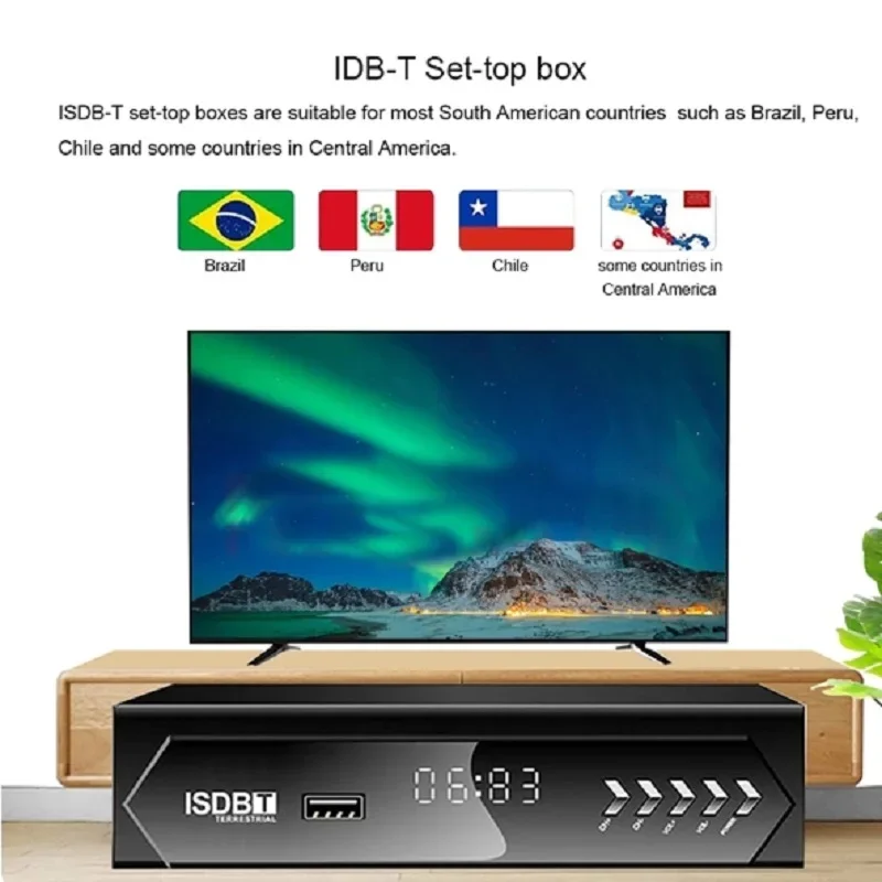 Chile Digital HD TV Decoder I-SDBT Set Top Box Terrestrial Video Broadcasting TV Receiver Tuner  FTA Decodificador ISDBT