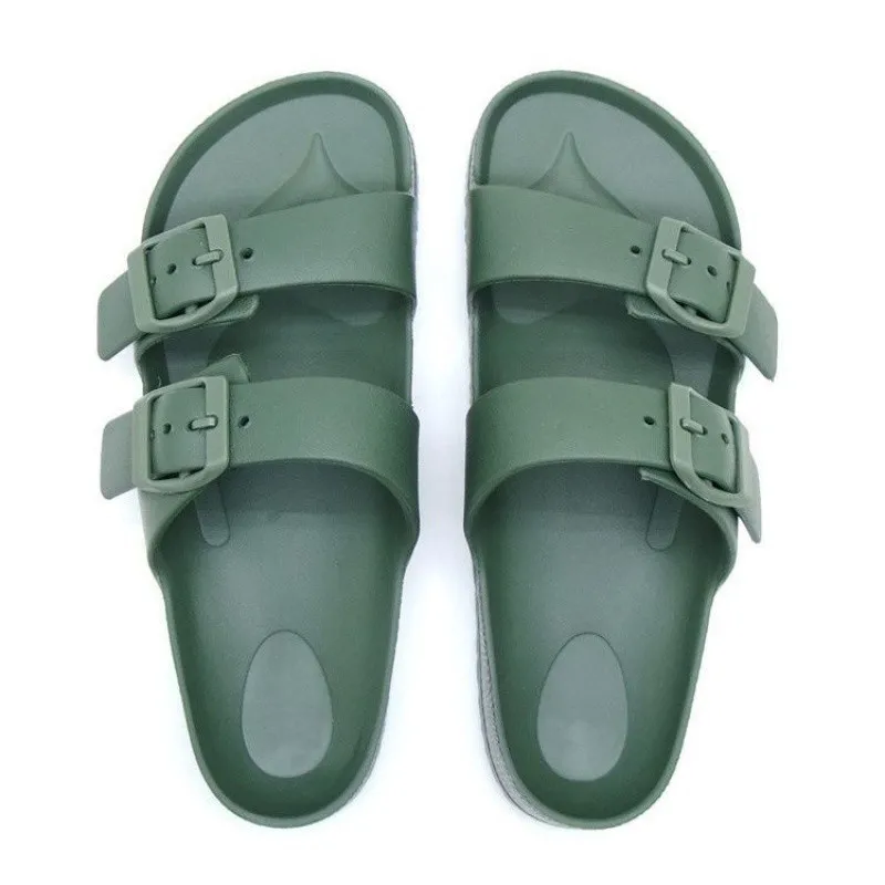 Summer EVA Unisex Outdoor Slippers High-quality Non-slip Sandals Soft Fashion Green Trend Simple Beach Jelly Shoes slides plus46