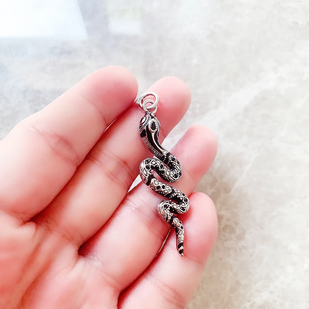 Pendant Black Snake Brand Fashion 925 Sterling Silver Jewelry Europe Vintage Accessories Gift For Woman Men Girls