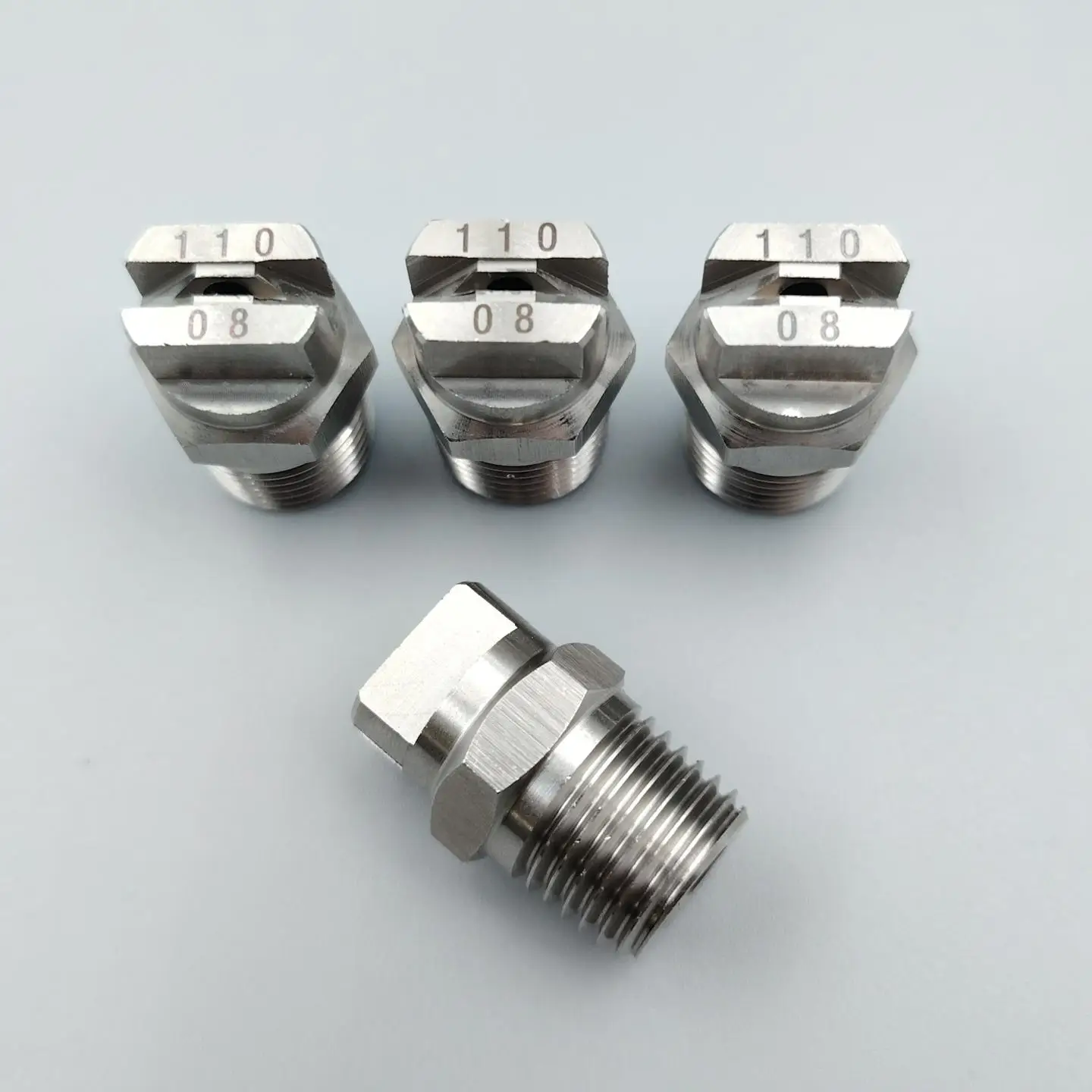 65/110 Degree SS Flat Fan Water Spray Nozzle, Jet Cooling Nozzle, Industrial Flat Fan Jet Spray Nozzle1/8''1/4''BSPT