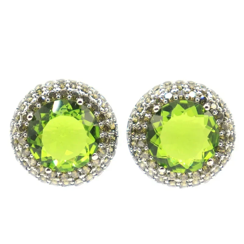 

10 г индивидуальные серьги из цельного серебра 925 пробы с синим топазом, морганит, зеленый перидот, кровь, рубин, женские помолвочные серьги