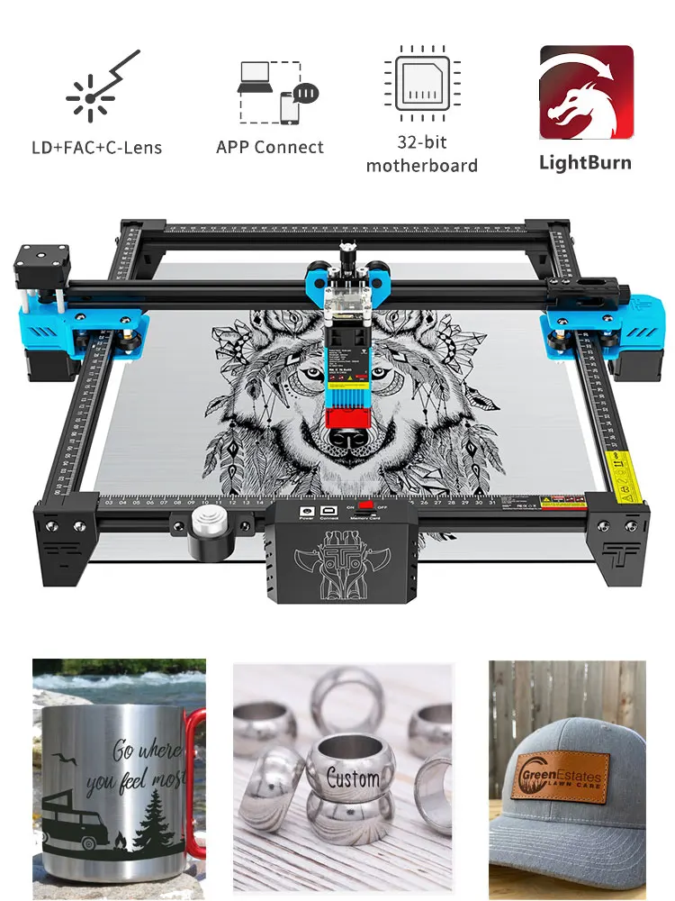 TwoTrees grawer laserowy CNC Router TTS10 Pro/TTS-55Pro 40W/80W metalowa maszyna do grawerowania laserowego z kontrolą Wi-Fi w trybie offline — zdjęcie 2