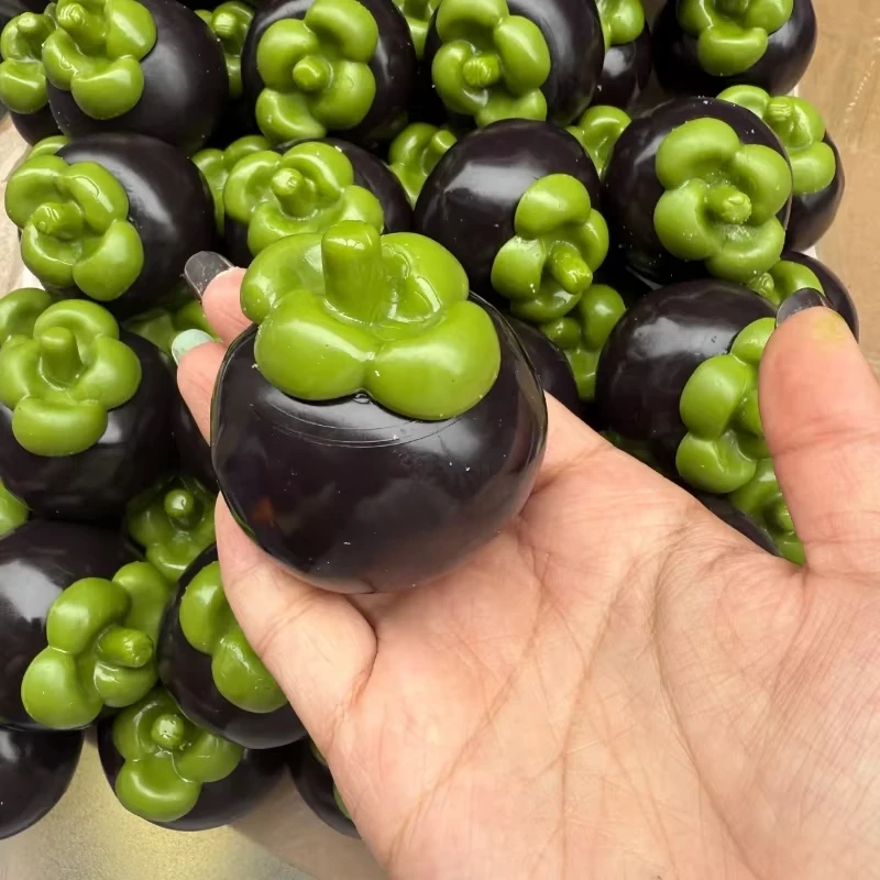 Simulation Mangosteen Squeeze Toy Large Realistic Fruit Squishy Fidget Toy Super Soft Satisfying ASMR Sensory Toy Stress Relief
