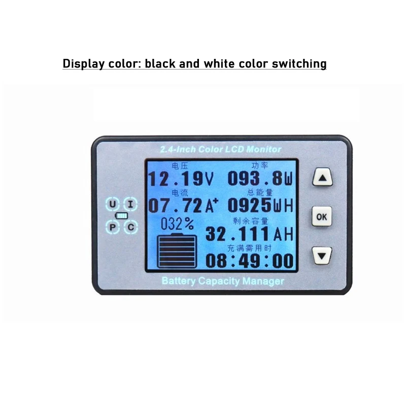 Hall Coulomb Meter Lithium Battery Monitor Capacity POWER Display Charge Discharge 12V 24V 48V 60V Li-ion Lifepo4 Lead-acid BMS