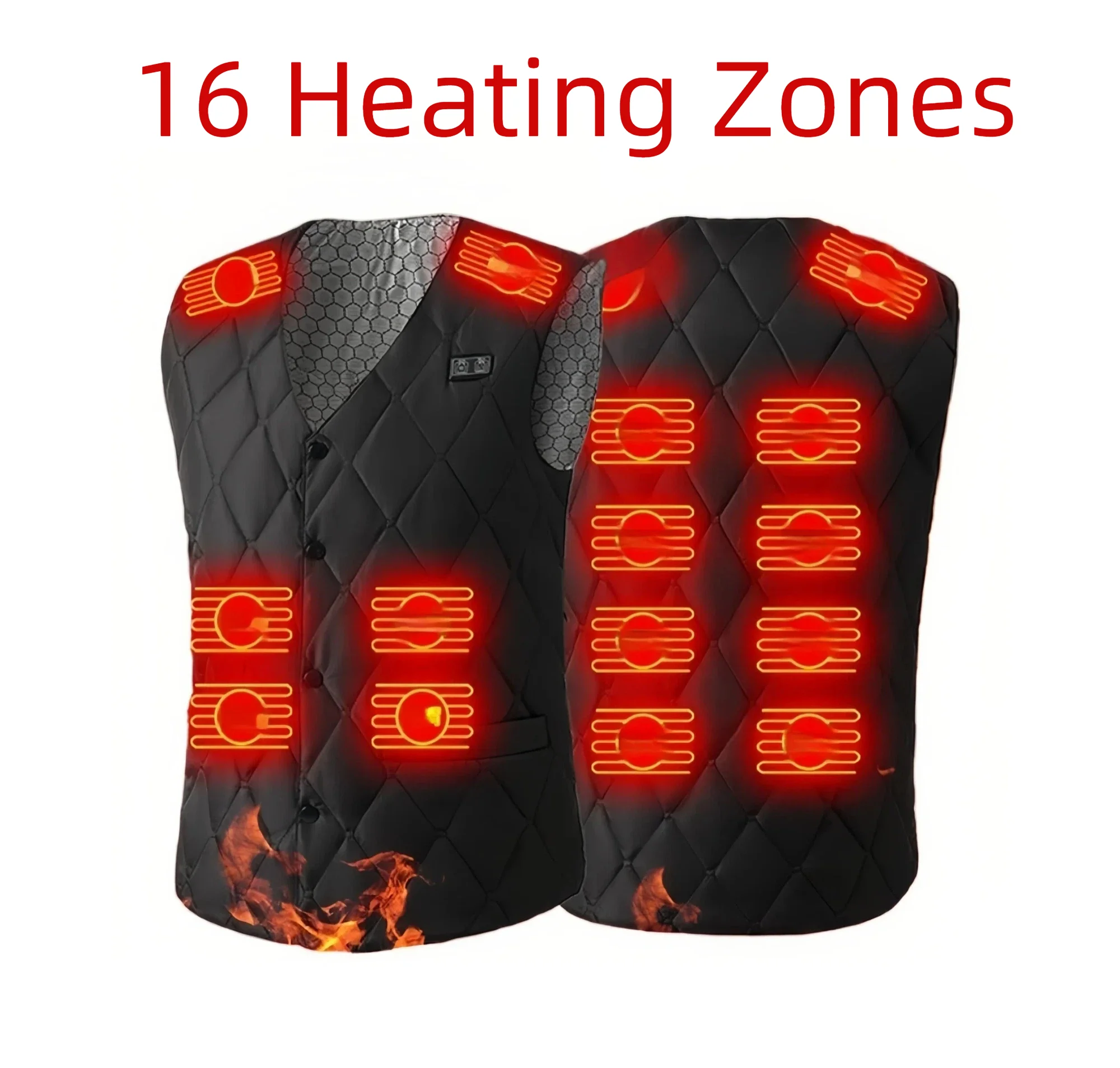

2025 Новейший 16-зонный умный жилет с подогревом, электрический теплый жилет для мужчин и женщин, зимний жилет с подогревом с постоянной температурой