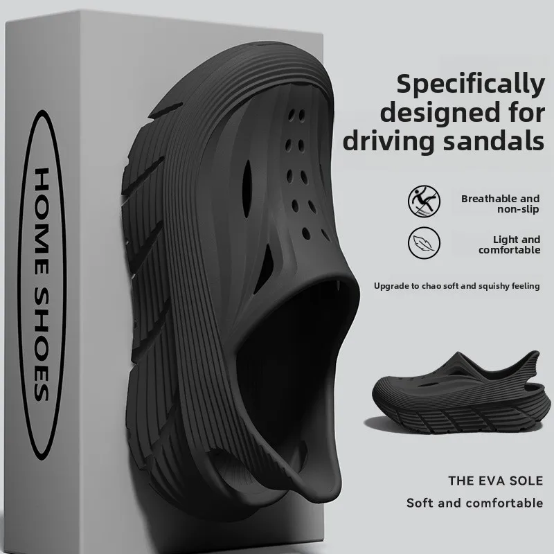 Non-Slip Hole Shoes Men's Summer 2026 New Deodorant Stepping On Shit Feeling Outdoor Sports EVA Wear Cool Slippers Men