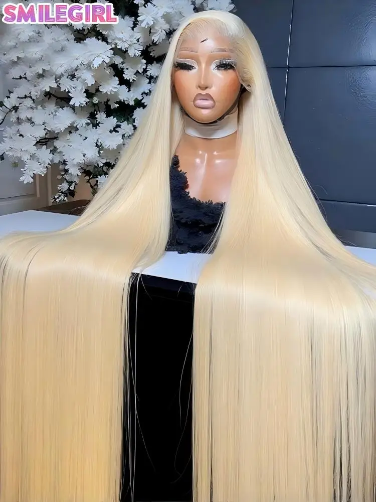

28Inch 613 Lace Front Wig Human Hair 210 Density Straight Blonde Human Hair Wigs 13X6 Hd Transparent Lace Frontal Wig PrePlucked