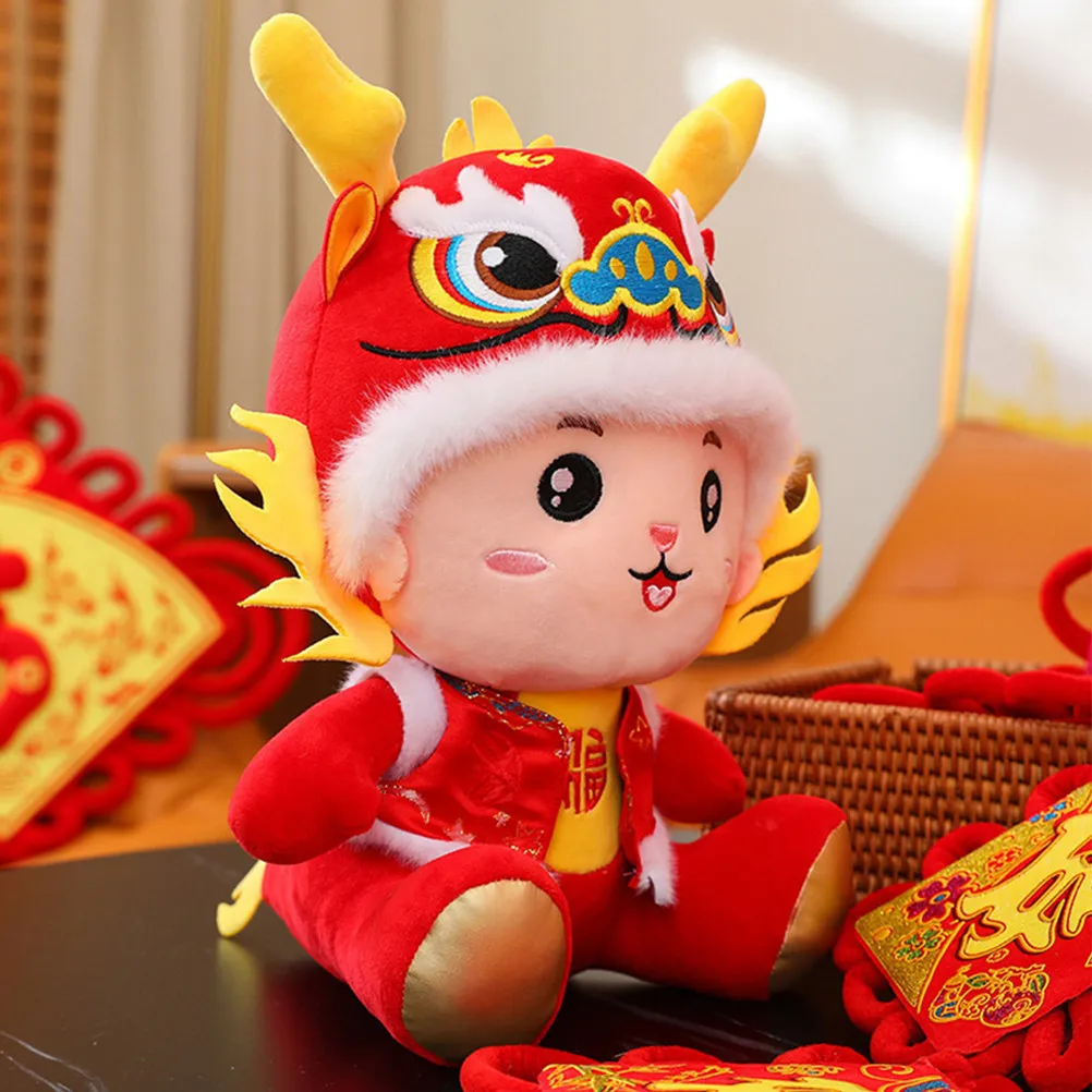 

Adorable Stuffed Dragon Decoration for Home Car Sofa New Year Gift Festive Chinese Dragon Mascot Interior Decor Cute Portable