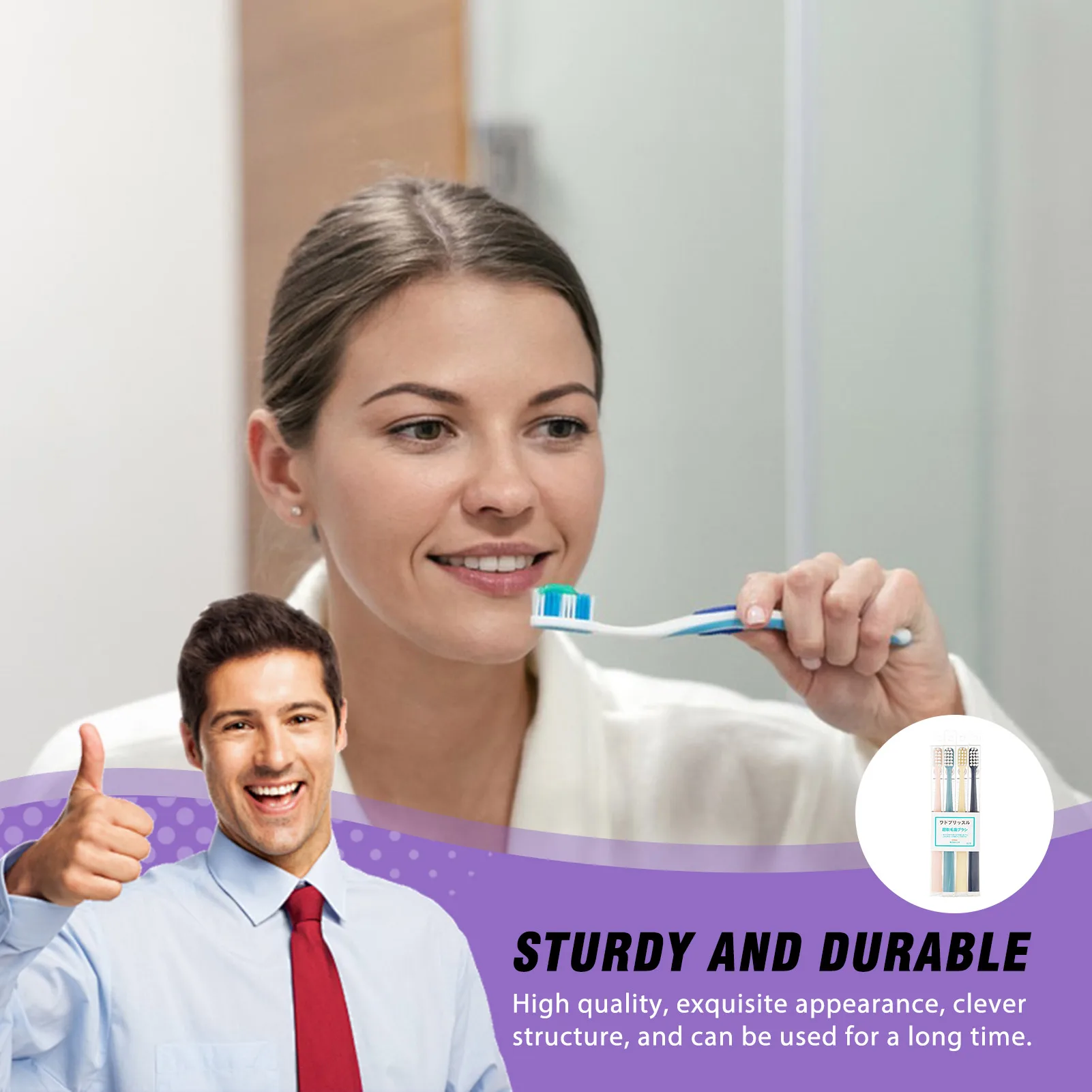 4pcs Ultra Soft Toothbrush for Adults with Compact Head Density Vegetation Home Use Soft Toothbrushes Matte Texture Smooth