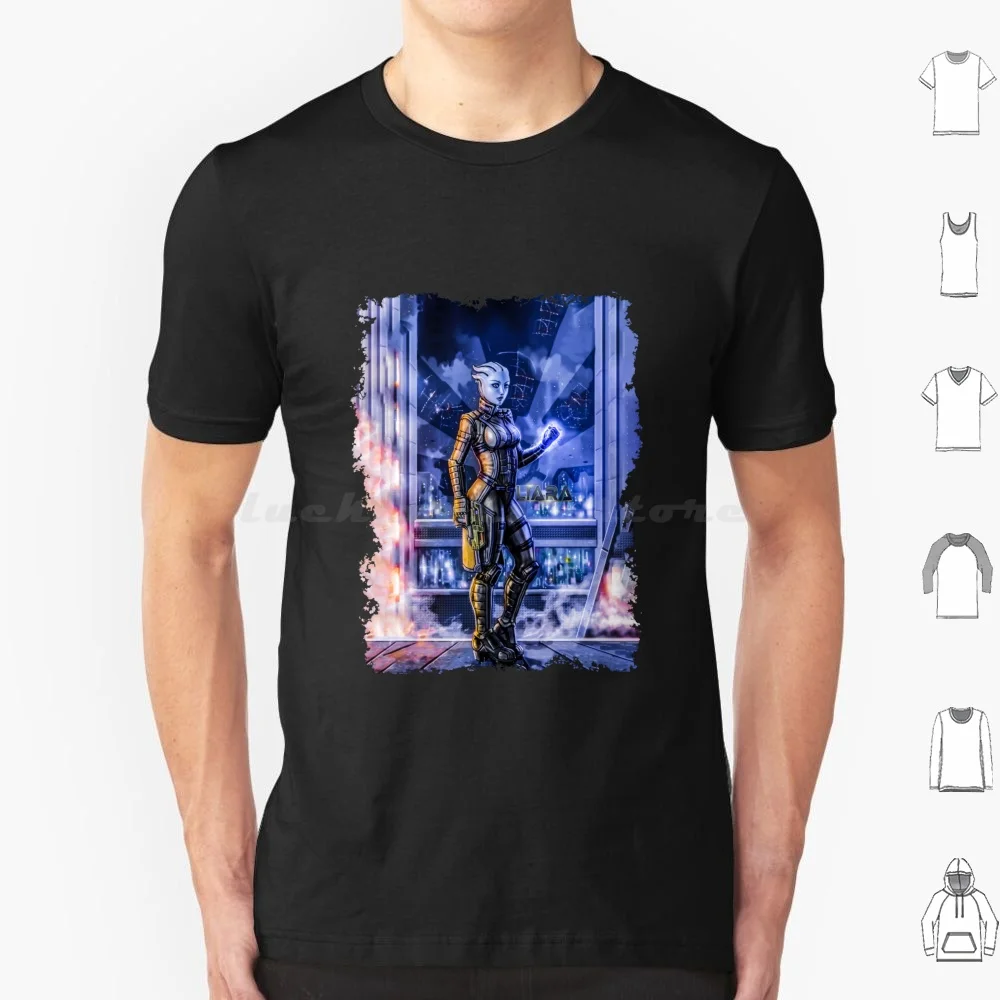 Mass Effect-Liara T Shirt Big Size 100% Cotton Mass Effect Shepard Video Games Normandy N7 Bioware Commander Shepard Gaming