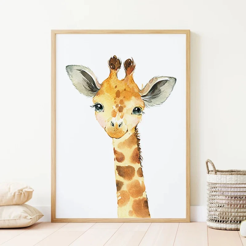 Safari Nursery Decor Set of 3 Poster Jungle Animal Nursery Wall Art Prints Baby Animal Prints Children\'s Room Bedroom Decoration