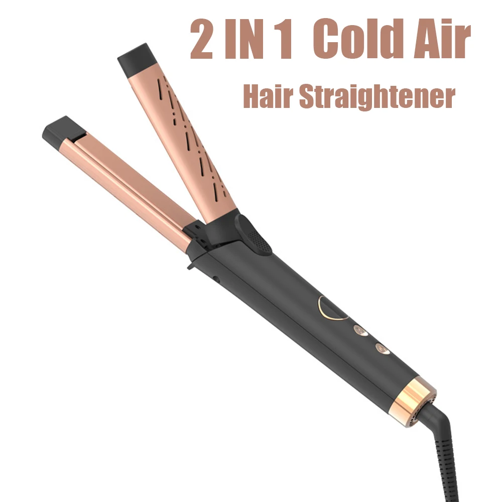 

Cold Air 2 IN 1 Hair Straightener Ceramic Coating Plate Ceramic Intelligent PTC Heat Flat Iron Curler Waver Hair Styling Tools