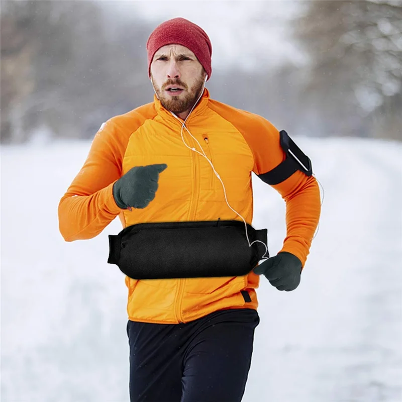 

AEF6-Football Hand Warmer With Zipped Pocket And Adjustable Waist Strap Handwarmer For Cold Weather Baseball Hiking Camping