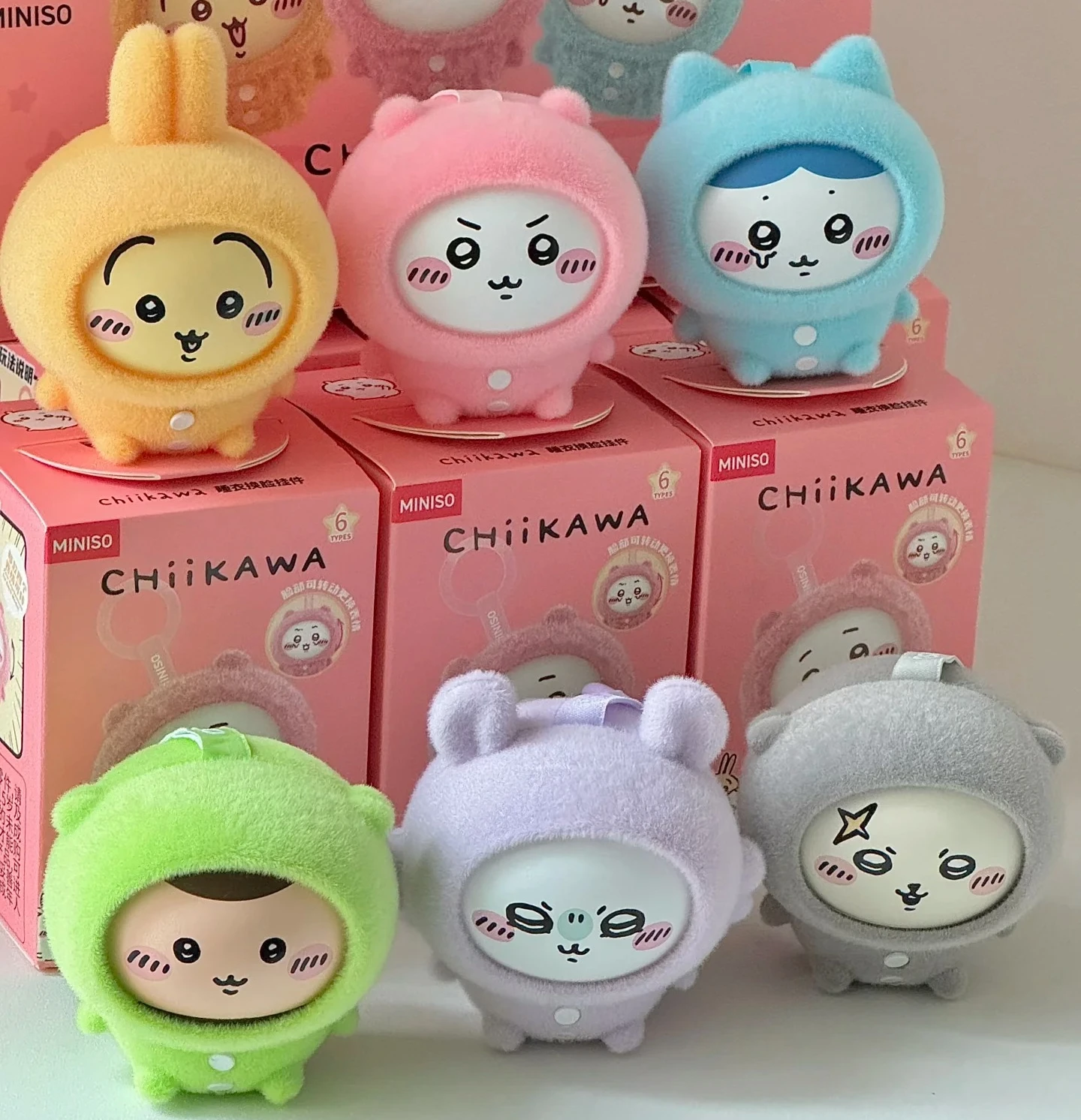 Trendy Toy Chiikawa Pajama Series blind box Toys Face Change Doll Hachiware Pendant Cute Face Changeable Usaqi birthday Gift