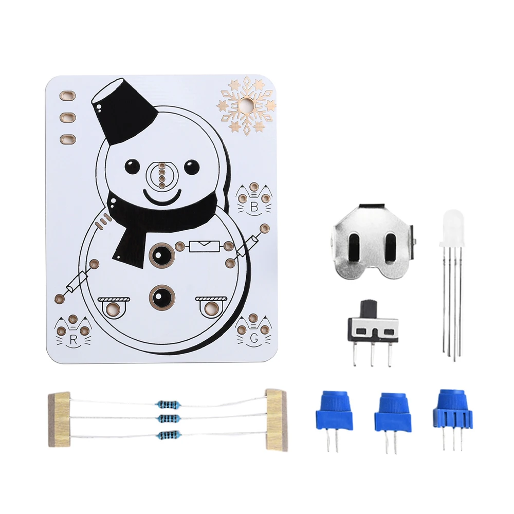 Snowman DIY Electronic Beginner Learning Welding Fun DIY Kit LED Light-emitting Tube Module Creative Handmade Gift