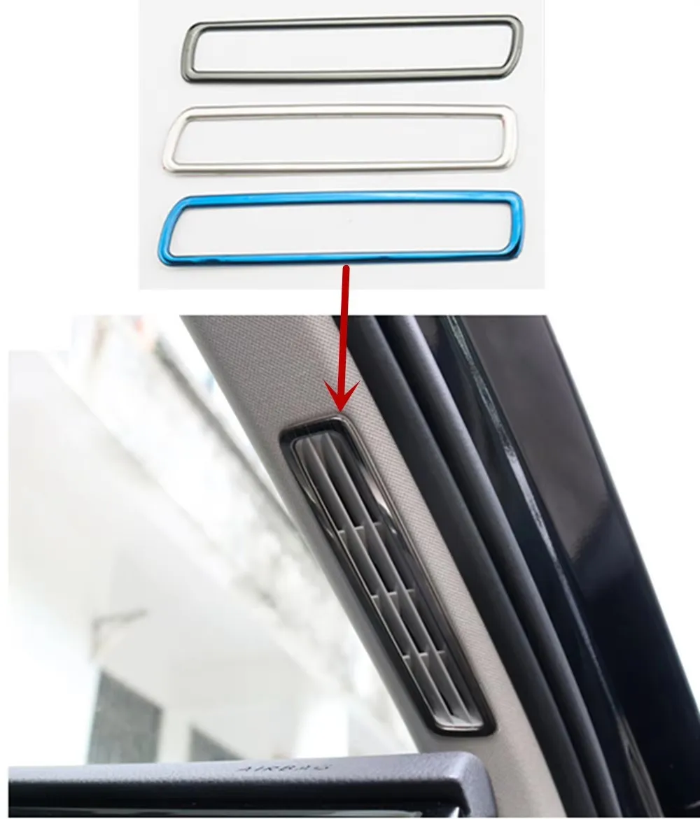 Left Hand Drive 2Pcs/lot Stainless Front Window A Middle Air Outlet Cover Frame Sticker Matte for 2017-2023 VW Passat B8 Sedan