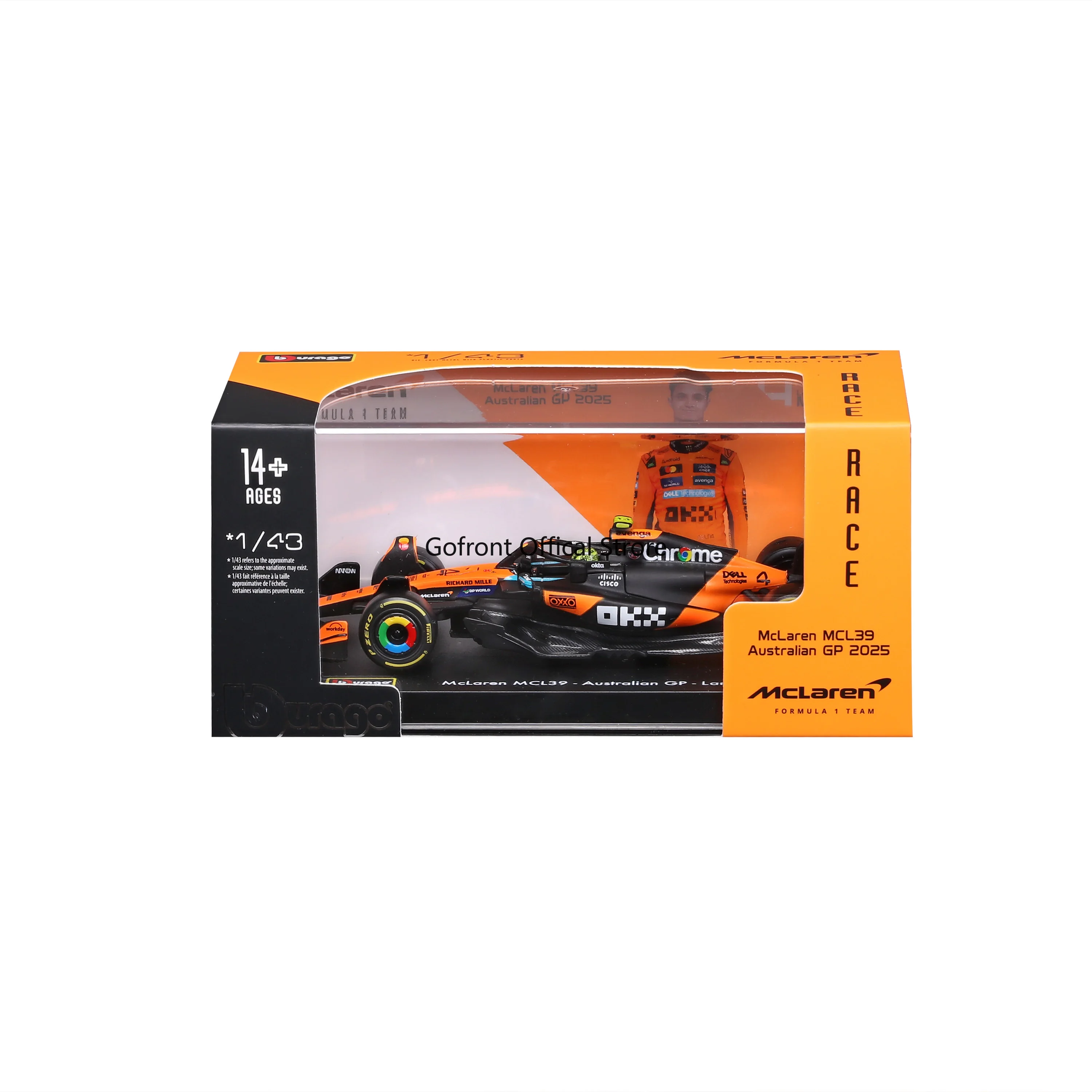 Bburago 1:43 2025 F1 ماكلارين MCL39 SF25 W16 RB21 A525 # 4 لاندو نوريس # 81 لعبة نموذج سيارة أوسكار بيستري مصنوعة من خليط معدني قابلة للتجميع #5