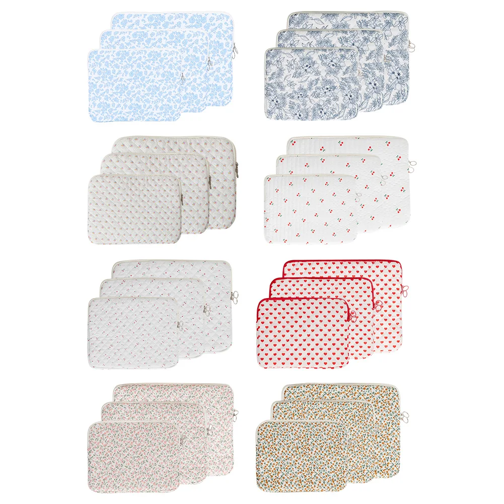 

11/13/15 Inch Laptop Sleeve Quilted Laptop Bag Coquette Floral Laptop Carrying Case Office Accessories