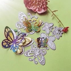 Exquisite 3 hollow butterflies cutting dies for English letters, scrapbooks, reliefs, craft stamps, photo album puzzl