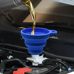 Embudo de silicona Universal para motor de coche, embudo de líquido para lavadora, cambio de fluido, plegable, portátil, para cambio de aceite de motor de gasolina