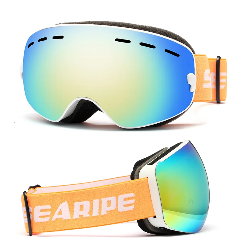 2025 Winter Solid New Snow Skiing Goggles Sport Windproof Girl Anti Fog TPU Ski Eyewear Polycarbonate Children Outdoor Eyewear