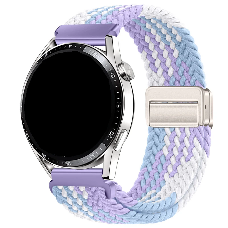 20/22mm Braided Loops for Samsung Watch 6/6classic/Gear S3 Metal Magnetic Buckle  Elastic Wristband for Huawei Watch 4/GT3/3 pro