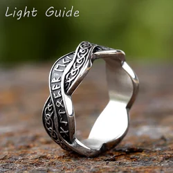 2024 New Creative 316L Stainless Steel Viking Nordic Celtic Festival and Runes Ring For Men Fashion Biker Cool Jewelry Gift