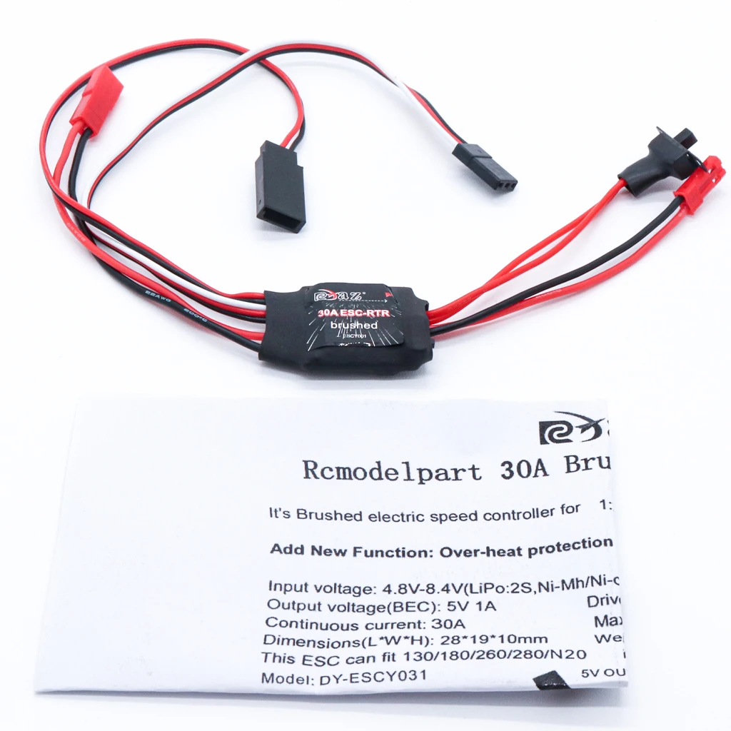 RC 30A Mini Brushed Electric Speed Controller ESC Brush Electronic Motor Speed Controller Dual output For RC 1/16 1/18 1/24 Car