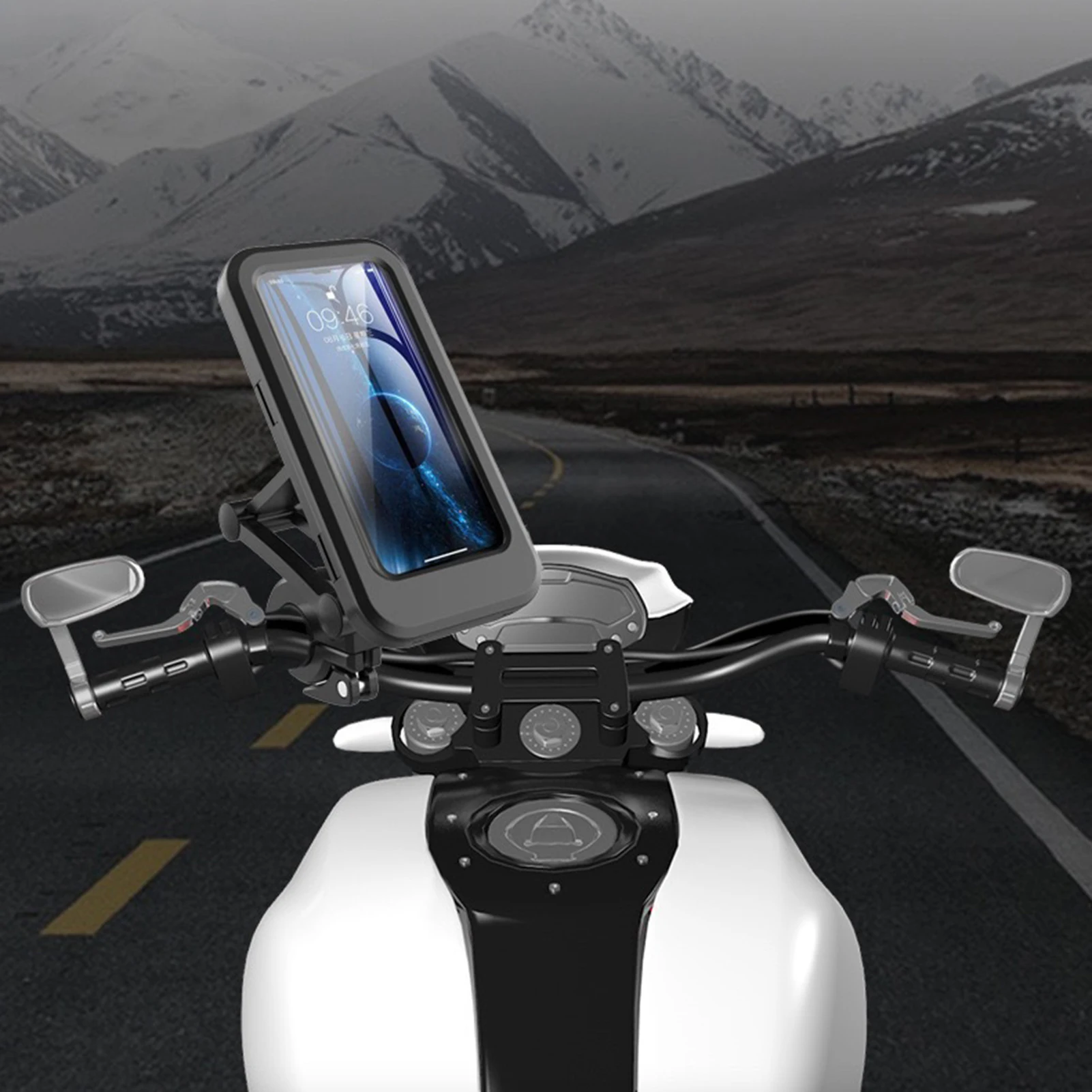 

Magnetic Motorcycle Bike Ebike Phone Mount Holder for max 6.7 inches Phone Waterproof Navigation Bag with Shockproof Case