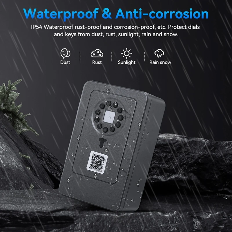 Bluetooth Fingerprint Password Key Lock Box Waterproof Wall Mounted Door Hanging Safe Deposit Box For OKLOK Management