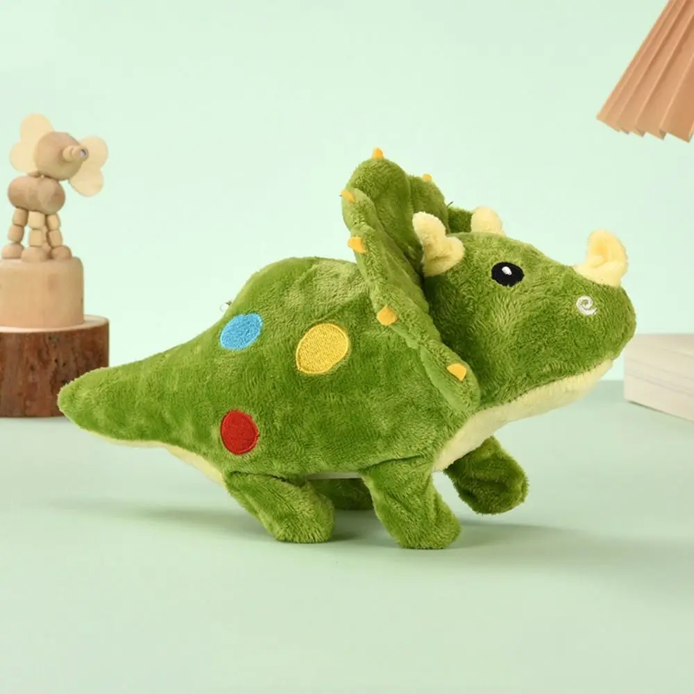 Simulação brinquedo de dinossauro elétrico branco diy dinossauro eletrônico pelúcia bonito andando em movimento brinquedos para animais de estimação presente de aniversário para meninas