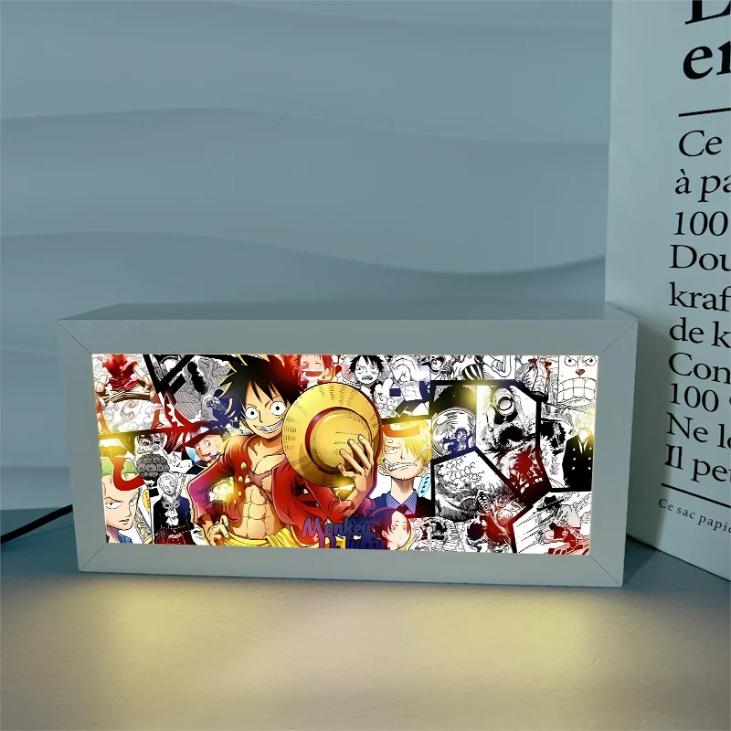 Uma peça luffy ace cabeceira quarto luz da noite roronoa zoro mesa de estudo longa luz da noite decoração ornamentos presente brinquedos