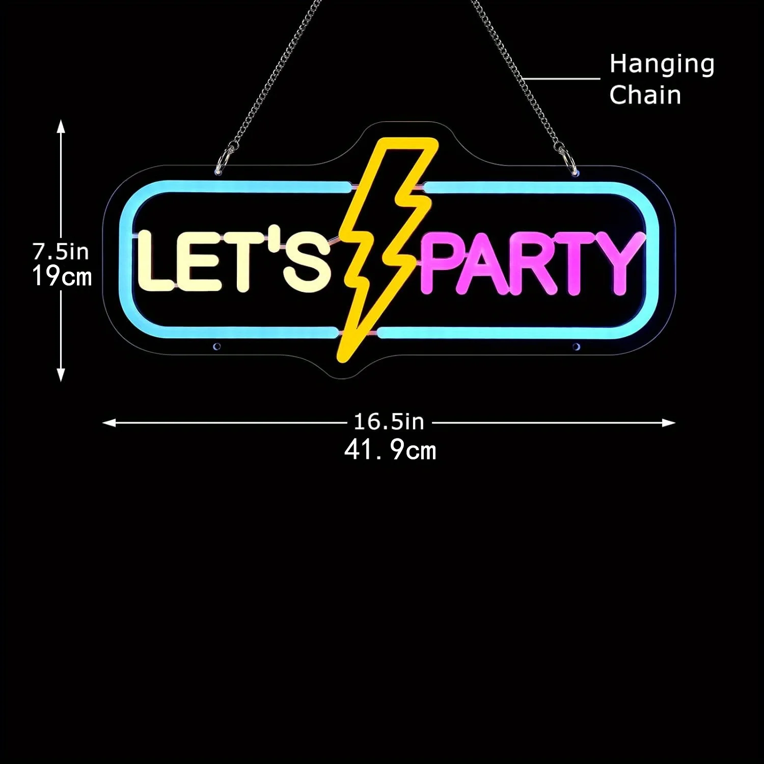 Lets Party Neon Signs Dimmable Neon Lights Sign Party Decor Light Up Signs for Wall Decor Birthday Wedding Engagement Party Gift