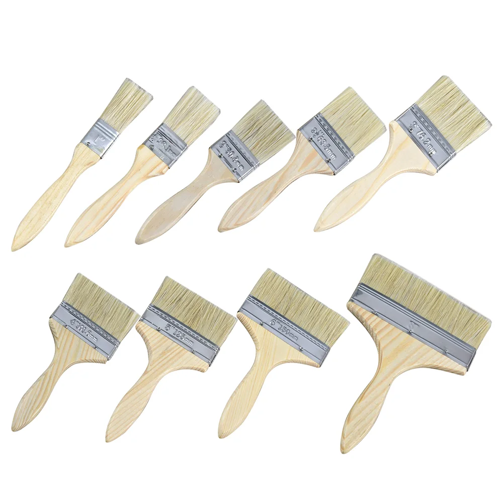 

9PCS Painting with Wooden Handle for Wall and Furniture Painting (Random Size) Paint Brush Paint Set paint tool