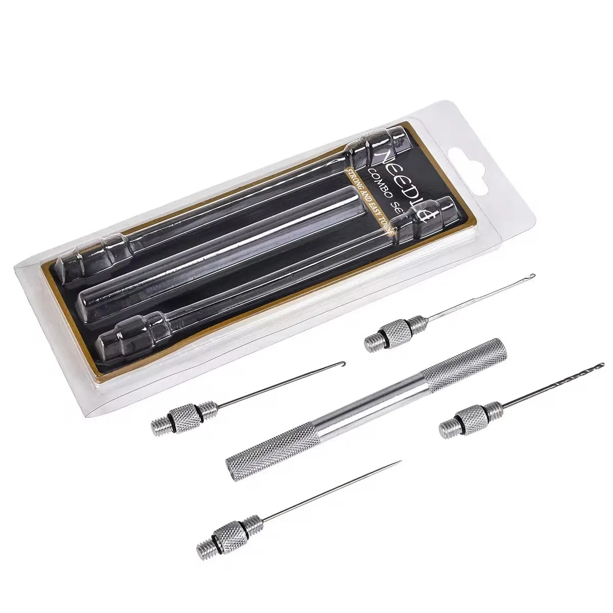 FLYSAND 5-in-1 Karpfenangeln Rigging Köder Nadel Kit Werkzeugset Köder Boilie Bohrer Stringer Nadel Rutschfester Griff aus Aluminiumlegierung