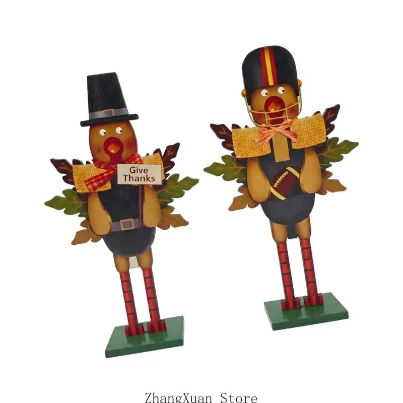 Halloween-Thanksgiving-Holzfiguren-Akzent, 25 großes Regalstück für den Innenbereich für Herbsteingang und Flurtisch, 3 x – Detail 3
