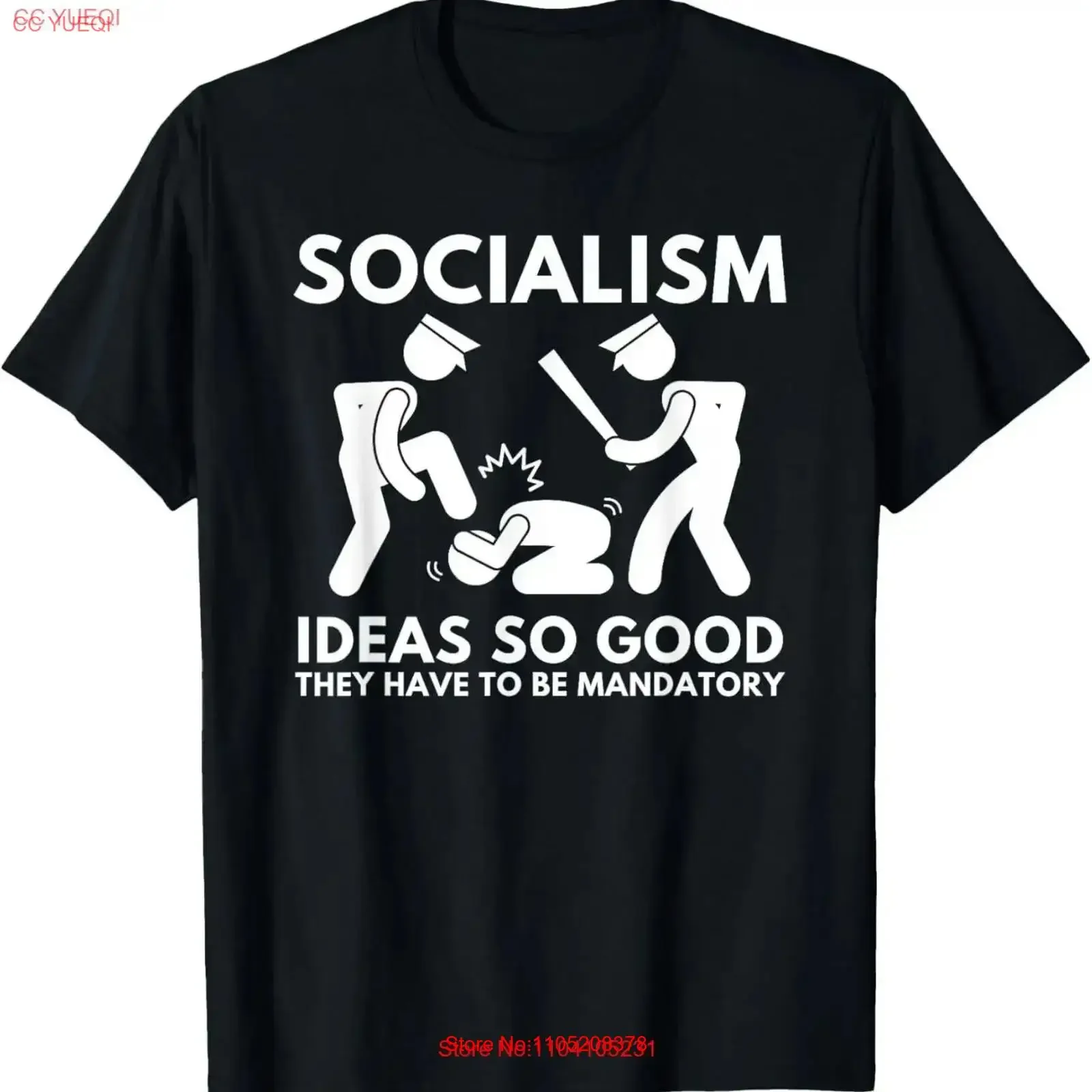 Mandatory Ideas Funny Anti Socialism Libertarian T Shirt  vintage Washed fashion homme Top For Everyday Wear Versatile Casual
