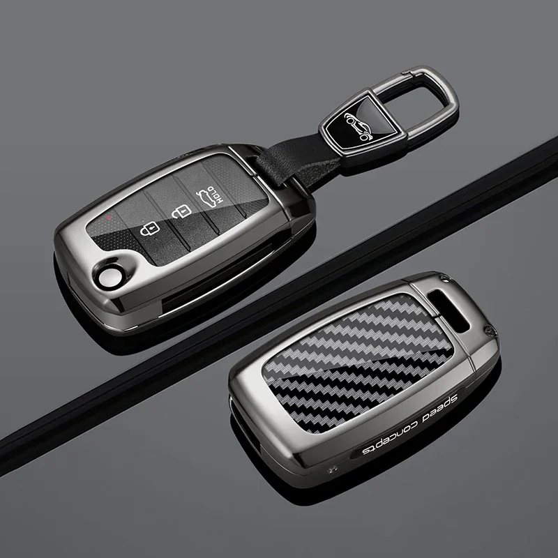 Suitable Alloy Carbon Fiber Car Key Case Cover For Kia Rio 3 K2 Ceed Cerato K3 Sportage 4 Picanto K5 Sorento Optima Forte Stinge