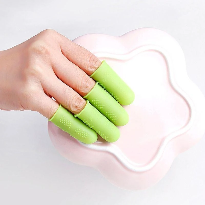 090F 5 لا تغطي حماة أصابع السيليكون غير المنقولة قبعات للكروشيه