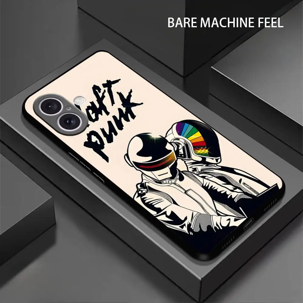 Cool D-Daft P-Punk Hot Phone Case For iPhone 16 15 14 13 12 11 X XR XS 8 Plus Mini Pro Max Soft black Shockproof Cover