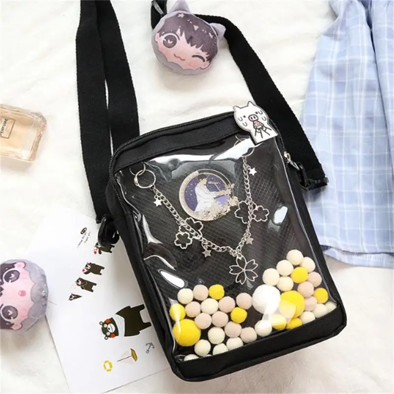 

Japanese Transparent Small Square Pain Bag Diagonal Ita Bag One Shoulder Portable Canvas Baby Bag Casual Wild Fashion Handbag