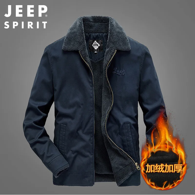 JEEP SPIRIT jacket men autumn winter loose tooling outdoor leisure fashion cold-proof warm all-match coat pure cotton clothes