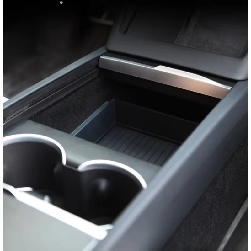 For Tesla Model YL 2026 Center Console Armrest Storage Box Set Non-Slip Cup Pads Organizer Trays Car Interior Accessories