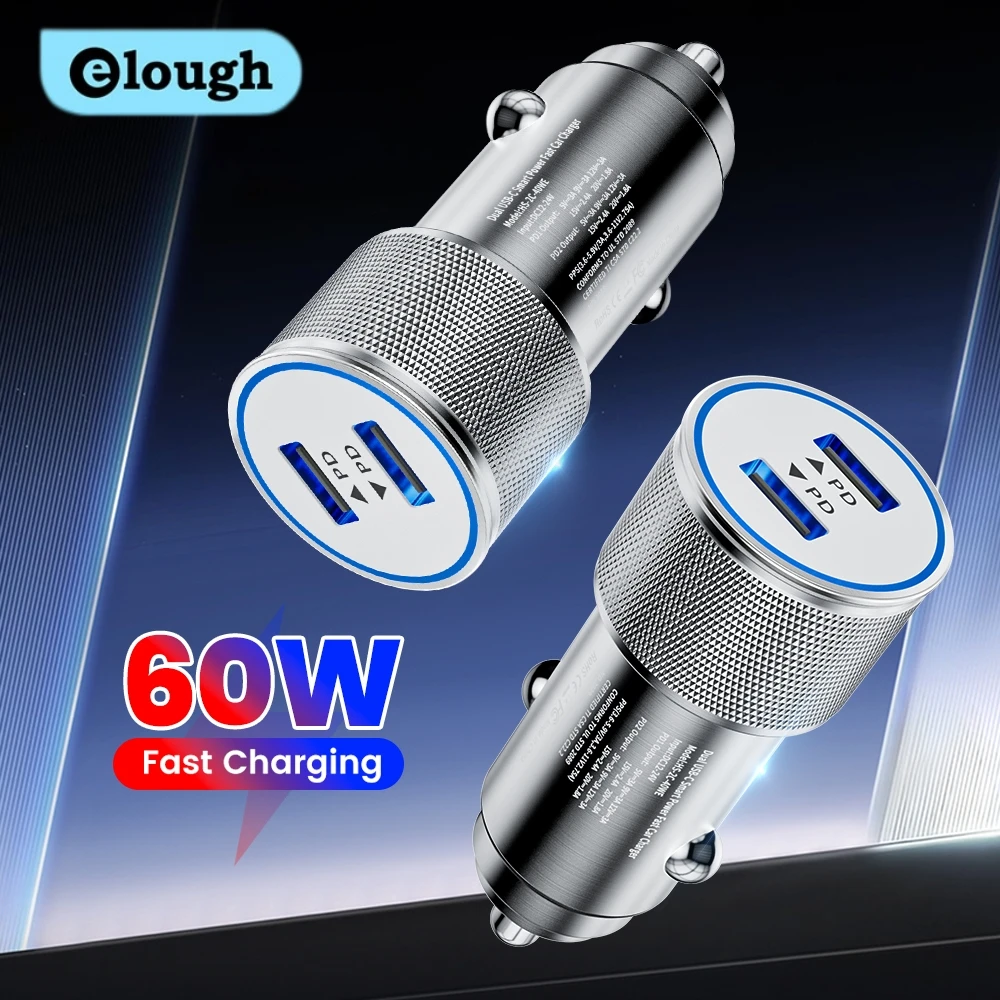 60W Type C Car Charger Fast Charging Phone Adapter For iphone Huawei PD Phone Charger Car Adapter Socket Cigarette Lighter